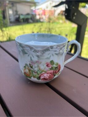 Mustache Mug Antique Floral